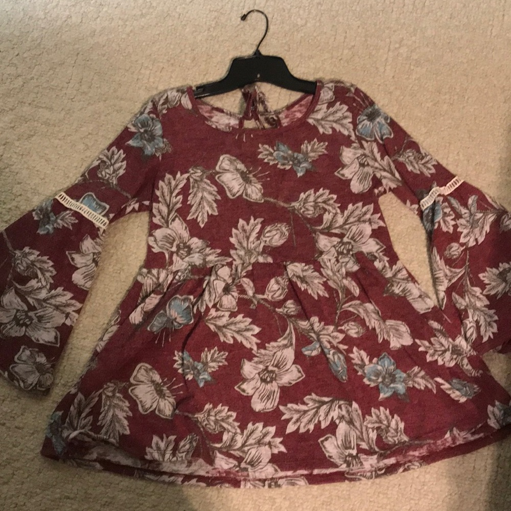Red floral tunic by Easel